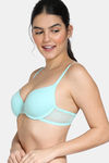 Zivame Beautiful Basics Padded Wired Medium Coverage T-Shirt Bra - Aruba Blue2 — thumbnail 4